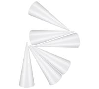 RORPOIR 6 Pièces Cônes en Mousse Blanche Légers et Faciles à Modeler pour Décorations de Noël Créatives, Projets Artisanaux et Événements Scolaires, Forme Conique Décorative