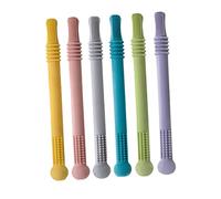 RORPOIR 6 Pièces Jouets de Dentition en Silicone pour Bébés, Bâtonnets Molaires Creux Confortables Prise Facile pour Apaiser les Gencives des -nés Couleur Aléatoire