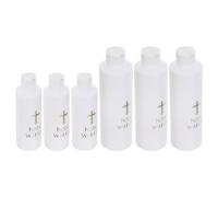 RORPOIR 6 Pièces Lot Bouteilles Eau Bénite Plastique Décor Croix Réutilisables pour Baptême Exorcisme Église Usage Voyage Sacré