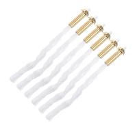 RORPOIR 6 Pièces Mèches de Lampe à Huile en Coton avec Porte-mèche en Alliage pour Décor Cérémonial, Installation Facile et Finition Lisse pour Diverses Cérémonies