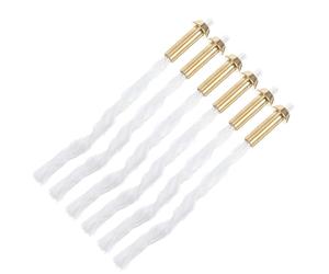 RORPOIR 6 Pièces Mèches de Lampe à Huile en Coton avec Porte-mèche en Alliage pour Décor Cérémonial, Installation Facile et Finition Lisse pour Diverses Cérémonies