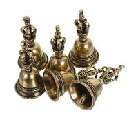 RORPOIR 6 Pièces Vintage Bell Charms Solid Handbell Pendants for Home Decor Hanging Rustic Bells with Symbolic Protection and Luck for Crafts and Festival Decorations