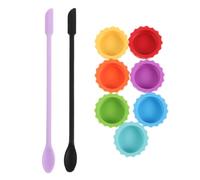 RORPOIR 7 Pièces Gamelle en Silicone pour Petits Reptiles Cuillère Intégrée, Bord Large et Base Antidérapante, pour Geckos à Crête et Autres Reptiles