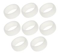 RORPOIR 8 Pièces Anneau de Sport en Silicone Blanc pour Hommes, Simple | Bijou de Doigt pour Activités, Respirant et Sûr Peau, Limite la Transpiration et L’eau Retenue