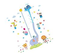 RORPOIR Autocollant Mural Représentant Des Animaux De La Jungle Pour Enfants Décoration De Chambre Motif Éléphant