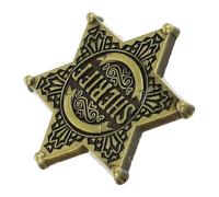 RORPOIR Badge Policier Hexagonal en Alliage Étoile Shérif pour Accessoires de Fête et Cosplay Adulte