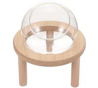 RORPOIR Bain de Sable Transparent en Verre Base en Bois pour Petits Animaux de Compagnie, Accessoire Sûr pour Jouer et Se Baigner la Maison Animalerie
