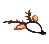 RORPOIR Bandeau Cornes de Cerf Marron pour Chat de Noël en Peluche Non Déformable Décoloration, pour Séance Photo et Tenue Quotidienne