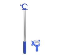 RORPOIR Barre d'Ouverture de Fenêtre en Aluminium Anodisé Argenté Tige de Traction de 464 CM avec Embout Bleu Outil d'Ouvre-Fenêtre Pratique pour Tringles à Rideaux Coulissantes et