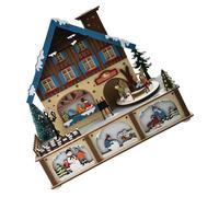 RORPOIR Boîte avec Lumière LED Chaude, Décoration Festive Bleue pour Village de Noël Table Pendant Fêtes d'hiver