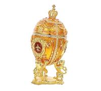 RORPOIR Boîte Bijoux Œuf Russe Décor De Bureau Émaillé Décor Émaillé à Lœuf Œufs De Pâques Ornements De Petit Organisateur De Bibelots Russie Oeuf Alliage