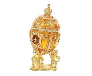 RORPOIR Boîte Bijoux Œuf Russe Décor De Bureau Émaillé Décor Émaillé à Lœuf Œufs De Pâques Ornements De Petit Organisateur De Bibelots Russie Oeuf Alliage