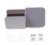 RORPOIR Boîte De Coton Démaquillant Murale Grise, Porte-Coton Démaquillant Compact en Plastique, Étui De Rangement Mural Fonctionnel, pour Salle De Bain Et Chambre, Design Peu Encombrant