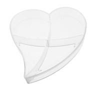 RORPOIR Boîte Forme Cœur Plastique Transparent Coffret à Bijoux Organisateur Compartiments Petits Objets Conteneur Décoratif Rangement