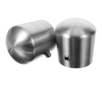 RORPOIR Bouchons D'extrémité de Main Courante Facile à Installer en Acier Inoxydable 2 Pièces, Protecteur de Tube Argenté Surface Polie et Design Élégant pour Escalier