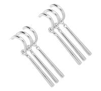 RORPOIR Boucles Doreilles Longues à Argentées Design Griffe Triple Unique de Zinc Brillant et Boucles pour Femmes et Élégantes