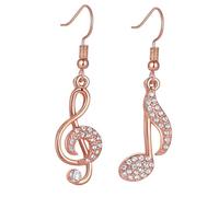 RORPOIR Boucles D'oreilles Note de Musique pour Femmes, Alliage Léger, Style Créatif, Boucles Pendantes Élégantes, Accessoires Bijoux Soirée, Couleur Or Rose, Taille Unique