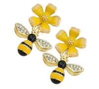 RORPOIR Boucles Oreilles Pendantes Abeille Femme Petites Fleurs Délicat Bijoux Oreille Mode pour Filles Style Élégant et Charmant