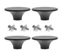 RORPOIR Bouton de Couvercle de Marmite 4 Pièces en Plastique Noir Montage M5/m6, Surface Antidérapante pour Couvercles de Marmites Cuisine