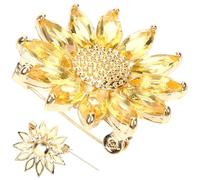 RORPOIR Broche à Épingle Marguerite en Alliage et Cristal Doré, Accessoire Décoratif Élégant pour Femmes Lors de Fêtes Spéciales et Occasions de Saint-valentin