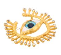RORPOIR Broche Œil Maléfique Bleu avec Cristaux Épingle Vintage pour Cardigan Écharpe Accessoire Chic pour Femmes et Hommes