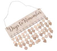 RORPOIR Calendrier Mural en Bois Mdf Tableau de Rappel et Planificateur, Accessoires Corde, Cartes Rondes Cœur pour Décoration Mariage et Saint-valentin