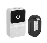 RORPOIR Caméra de Sonnette vidéo Intelligente, Appel vidéo bidirectionnel, Batterie Rechargeable, Plastique Blanc, pour la Maison et Le Bureau, Format Moderne et Sleek