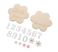 RORPOIR Cartes Bois pour Jalons Garçon Fille avec Fleurs de Cartes Mensuelles Mois Accessoires Photo Durables pour Enregistrement Croissance Infantile
