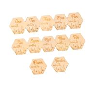 RORPOIR Cartes Commémoratives Mensuelles De Croissance 12 Pièces Blocs Pour Bébé Accessoires Photo En Bois Pour Nourrissons Et Nouveau-nés