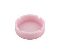 RORPOIR Cendrier en Silicone Rond Lumineux Résistant Chaleur et Incassable 4 Fentes Support pour Cigarettes 8,3 X 2,3 Cm Usage Intérieur Rose