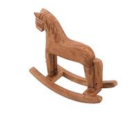 RORPOIR Cheval à Bascule en Bois Sculpté à la Main Décoration de Table Vintage 185 X 16 X 65 CM Figurine Artisanale pour Maison Bureau Bricolage Cheval à Peindre Ornement Équestre