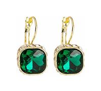 RORPOIR Clip D'oreilles en Cristal Vert Grand-mère, Petite Taille, 1 Paire de Boucles D'oreilles Pendantes pour Femmes et Filles, Bijoux pour Usage Quotidien et Occasions Spéciales