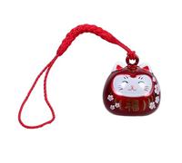 RORPOIR Cloche de chat porte- Maneki neko chat porte-clé rouge pendentif chat omamori C'était cordon suspendu pour téléphone lanière de téléphone chat cuivre