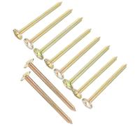 RORPOIR Clous à Tête Plate Piquets Arpentage Métalliques Réutilisables 10 Pièces en Galvanisation Or et Marquage de Mesure Précis pour Points de Contrôle en Extérieur