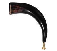 RORPOIR Corne Viking Noire en Véritable Corne de Bœuf avec Esthétique Cowboy, Son Puissant pour Spectacles Scène et Cosplay