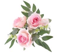 RORPOIR Couronne de Bougies Décoration Polyvalente en Rose Artificielle Élégante en Plastique et Tissu Design Unique et Raffiné pour Table et Vitrine