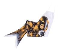 RORPOIR Drapeau Carpe Japonaise Style Hot Stamping en Soie Noire Koinobori Élégant pour Décoration Murale et Festival Toute L'année
