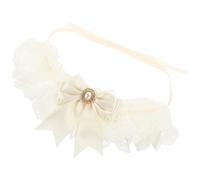 RORPOIR Écharpe de Mariage pour Animaux de Compagnie en Tissu Blanc Confortable, Collier pour Chaton et Chiot de 2,5-6kg, Accessoire Élégant pour Fêtes et Anniversaires