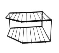 RORPOIR égouttoir double comptoir d'étagère d'angle support d'angle pour comptoir de cuisine étagère de l'organisateur du cabinet étagère de cuisine autoportante Black