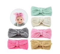 RORPOIR Ensemble De 6 Bandeaux En Tricot Chic Turban Couvre-chefs Chauds En Laine Avec Nœud Pour Garçons Filles Et Nourrissons