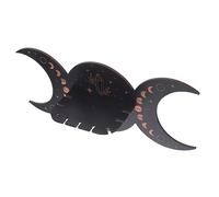 RORPOIR Étagère Murale Suspendue Bohème en Plastique Noir Stable et Délicate pour Décoration Intérieure, pour Salon ou Bureau, Présentoir Cristal Lune Phase Mystique
