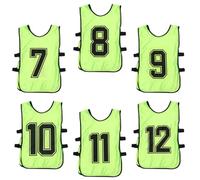 RORPOIR Gilet D'entraînement Lot de 6 Pièces en Polyester Garçon et Filles Vert Confortable et Ample pour Football et Sports D'équipe