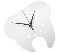 RORPOIR Horloge Murale Décorative Argenté Forme de Dent en Acrylique Silencieuse Style Français 1pc pour Chambre