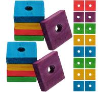 RORPOIR Jouets à Mâcher en Bois pour Perroquets Gris Africain, Perroquet, Lot de 100 Pièces Colorées, Matériau sans Danger, Adaptés aux Grands Oiseaux Couleur Aléatoire