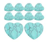 RORPOIR Lot de 10 Pierres Turquoise Naturelle Polies de Cœur 20mm pour Bricolage Décoration Polyvalente Surface Lisse Vert Chambre