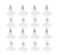RORPOIR Lot de 16 Pinces de Siège en Plastique Blanc, Clips Transparents Robustes Articulations Réglables pour Photos et Mémos, Décoration Élégante pour Shower