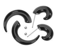 RORPOIR Lot de 2 Boucles D’Oreilles Cornes Noires 10 MM Boucles D’Oreilles à Pointes Punk Unisexes en Métal Accessoires Minimalistes pour Occasions Décontractées et Soirées