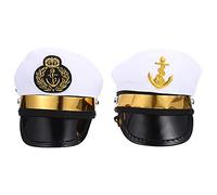 RORPOIR Lot de 2 Couvre-Chefs Décoratifs pour Animaux de Compagnie, Chapeaux Cosplay pour Chien et Chat, Modèles Marin et Capitaine, Accessoires Photo pour Fêtes et Séances Photo, Taille,
