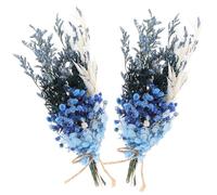 RORPOIR Lot de 2 Mini Boutonnières de Mariée en Fleurs Séchées Naturelles Corsages Bohèmes pour Mariage et Demoiselle D’Honneur Décoration de Table de Noël Bouquet Compact 16 CM