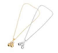 RORPOIR Lot De 2 Set De Colliers Pendentifs Boxe Punk En Métal Argenté Et Doré, Collier De Mode Pour Femme Et Homme, Tour De Cou Original Pour Présent Anniversaire, Style Urbain